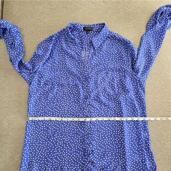 The Limited Purple and White Polka Dot Dress Shirt - Size Large - Picture 6 of 10